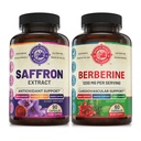 Murni Saffron Ekstrak & Premium Berberine Bundle (Satu Botol Masing-masing). Mendukung Mood, Energy Boost, Metabolic Fungsi. USA Made.
