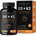 NutraChamps D3 dengan K2 MK7 Tambahan untuk Heart & Bone Health 124; Vitamin D & K Kompleks 124; 5000 IU dari Vitamin D 3 & 100 mcg dari Vitamin K 2 MK-7 124; 60 Vitamin K2 D3 Capsules