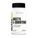 NuttraBio Acetyl L- Carnitine (ALCAR) Suplemen, 500mg - Dukung Produksi Energi Alam, Manajemen Metabolik, dan Overall Health, 90 Kapsul
