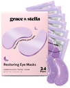 grace & stella Retinol Under Eye Patches for Puffy Eyes and Dark Circles - Retoring Gel Under Eye Masks with Hyaluronic Acid - Vegan Cruelty- Free Skincare, Birthday Gifts for Women (Purple, 24 Pairs)