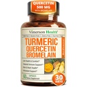 Quercetin dengan Bromelain Turmeric Curcumin Suplement - Allergy Relief, Joint & Imune Support - Organic Turmeric Suplemen dengan Black Pepper (Bioperine) - 60 Quercetin 500mg Capsules