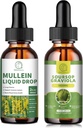 Mulein Drops for Lungs, Mullein Leaf Extract 1000MG untuk Lung Cleanse & Soursop Gravoid Drops 1800mg, Soursop Extract for Cell Regeneration