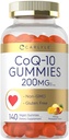 Carlyle CoQ10 200 mg Gummies 124; 140 Count 124; Mangga Pineapple Flavor 124; Vegan, Non-GMO, Gluten Free Supplemen