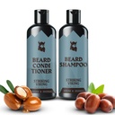 Striking Viking Shampo dan Kondisioner Set - 4 Fl Oz Masing-masing, Segar Maskulin Segar Segar - Beard Wash dan Conditioner untuk Pria - Cleanses & Softens, dengan Argan & Jojoba Oil - Sulfate & Paraben Bebas