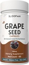 Grape Seed Capsules 500mg 124; 10: 1 Terkonsentrasi Ekstraksi 124; Suplemen Herbal Alam 124; Non-GMO, Gluten- Free 124; Grape Powder Benih untuk Harian Wellness (60 Cacah 1)