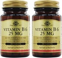 SOLGAR Vitamin B6 25 Mg, 100 Tablet, 100 Cacah (Paket 24)