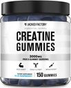 Cracked Factory Creatine Monohydrate Gummies (3g) - Creatine for Muscle Growth, Strength, Enhanced Energy, and Improved Athletic Performance - 150 Gummies, Blue Raspberry