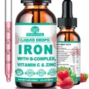 Liquid Iron Suplement w / Vitamin C, B-Complex, High Potency Iron Liquid.