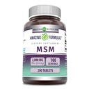 Amazing Formulas MSM (Methylsulfonymetana) Supplemen 124; 1000 Mg Per Serving 14; 200 Tablet 14; Non-GMO 124; Gluten Free 124; Made in USA