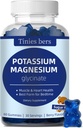 Potassium Magnesium Gummies, Potasium Gummies Gula Bebas untuk Anak-anak Dewasa, Dukung Kram & Otot & Hati Kesehatan, Magnesium Glycinate Gummies Terbaik untuk Bedtime, Vegan, Non-GMO, Berry Flavor, 60