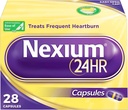 Nexium 24HR Acid Reducer Heartburn Relief Capsules for Allday and Night Protection from Freedment Heartburn Medicine with Esomeprazole Magnesium - 28 Count