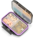 Kotak Pill Organizer Travel Pill Box Waterproof Pengisi Kasus Obat Pengisi dan PT Vitamin Holder Pocket Farmasi Portable Pill Penyimpanan dengan 7 Kompartemen untuk Purse (Hitam)