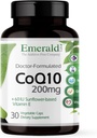 EMERALD LABS CoQ10 200mg - Premium Wellness Suplement with Natural Vitamin E - Supports Antioksidant, Circulation, Energy & Heart Health - 30 Capsules (30- Day Suppply)