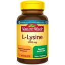Nature Made L-Lysine 1000 mg, Dietary Supplement, 60 Tablet, Supply 60 Hari