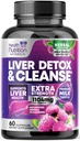 Gentle Liver Cleanse Detox & Repair Formula - Advanced Liver Support with Silymarin Milk Thistle, Dandelion Root, Artichoke Extract, Turmeric, Choline, & Beetroot - 60 Vevgie Capsules