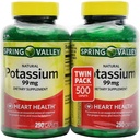 Potasium Spring Valley 99 mg dari Potasium Gluconate 595 mg (250 Cacah, 2 Pack)