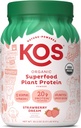 KOS Limited Edition Plant Protein Powder, Strawberry Dream - Organic Pea Protein Blend, Vegan Superfood Rich di Vitamin & Minamins for Women - Made Without Dairy, Soy, Gluten - 24 Servis