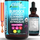 Dukungan Lymphatic Drainage Organik 126; Lymphatic Mendukung Drops 126; Burdock Root Echinacea Elderberry Dandelion Astragalus Milk Thistle Sea Moss Red Clover Cleanse Marigold Jatuhkan oleh Clean Nutra