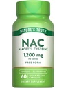Asetil Cysteine 124; Formulir Bebas Amino Acid 124; 1200 mg 124; 60 Capsules 124; Non-GMO dan Gluten Free Suplemen