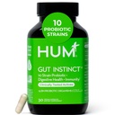 HUM Gut Instinct Programs for Women and Men, Digetical Healthy Heat Gut Divernaillus, Bifidobacterium Strains for Imune Dupport, Probiotic Supplemen Kesehatan Diverage, 30 Kapsul