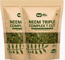 Neem Triple Complex T Cut (Not Powder), Good to Make Fresh Leaf Tea 8 Ounces, Leaves, Bark, Flower in Rasio (80: 10: 10) (Pack of 2)