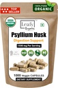 Psyllium Husk 1500mg Per Serving, 1000 Kapsul - Kekuatan Ganda - Premium Psyllium Fiber Suplemen - Great for Ditrable and Regularitas - 100% Natural Soluble Fiber