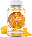 Creatine Monohydrate Gummies for Men & Women, Chewables Creatine Creatine Monohydrate for Muscle Strength, Muscle Builder, Energy Boost, Sugar Free, Vegan, Mango Flavor-60 Count