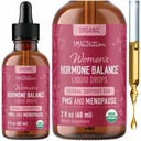 Hormone Balance Liquid Drops 126; with Black Cohosh, Stinging Nettle, Red Raspberry Leaf, Chastberry & More 14; Menopause, Hot Flash, & PMS Relief Menstrual Herbal Support Tincture 124; Vegan Formula 1254; 2oz