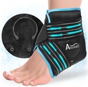 Atsuwell Ankle Ice Pack Chack, Menggunakan kembali Es Gel Pack untuk Foot Ankle Heel, Foot Ice Wrap with Soft Push Lining, Cold Compress Therapy for Sootthing Discomfort, Black
