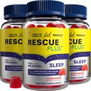 Bach RESCUE PLUSS Meltonain Sleep Gummies, Natural Strawberry Flavor, Sleep Aid, Dietary Suplement, Vegan, Gluten- Free, Tidak ada Flavors Buatan, Warna atau Sweeteners, 3 Pack, 180 Total
