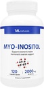 ML Myo- Inositol 2000 mg 120 Vegetable Capsules, NSF- Sertifikasi & cGMP- Compliant
