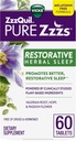 ZzzQuil PURE Zzzs Reporative Herbal, Tablet, Free of Drugs and Hormones, Melbartin- Free Formula, Valerian Root, Hops, Passion Flower, Sleep Aids for Dewasa, 60 Count