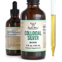 Colloidal Silver Liquid 20 PPM - 4 Fl OZ (Plata Colloidal with Dropper) 99.9% Pure, Gluten Free, Non-GMO oleh Double Wood Suplemen