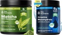 KEY NUTRIENTS Matcha Powder & Creatine Monohydrate Bundle - Matcha Green Tea (20 Pelayan) + Micronized Creatine Powder Suplemen (60 Service) - Boost Energy, Fokus & Performance