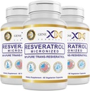 Genex Formulas 98% Pure Transveratrol dengan BioPerine ® untuk Absorpsi (3 Pack) Micronized, Bull-Test, Fully Stabilisasi Resveratrol 600mg - 180X Trans- Resveratrol Capsules for Healthy Aging