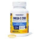 Omega- Profesional Oceanbiru 3 2100- 60 Count - Tinggi-Potency Tiga Kekuatan Burpless Fish Oil Suplemen dengan EPA, DHA & DPA - Orange Flavor, 30 Servis