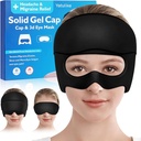 Headache Relief Hat, Soothing Migraine Relief Cap Gel Ice Head Bungkus Headache Mata Mask untuk Sinus, Puffy Eyes, Ketegangan dan Stress Relief - Hot and Cold Therapy