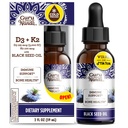 GuruNanda Minyak Benih Hitam, Cold- Menekan Nigella Sativa - Kaya di Vitamin D3 5000 Units, K2 & E, High Thymoquinone = 124; PowerAntioksidant untuk Dukungan Imune, Non-GMO, 2 Fl.oz