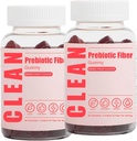 Clean Prebiotic Fiber Gummy 2Pcs, Clean Fiber Gummies, Prebiotic Fiber Gummy for Men, Prebiotic Fiber Supplement Organic for Digetical Gut Health, 60 Gummies, 2 Botol