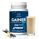 MRM Nutrition Gainin Protein + Postories 124; Vanilla Flavored 124; 25g Protein 124; Whey konsentrasi + Isolate + mivault Casein; Slow + Fast mencerna 124; dengan enzim Digetical 124; 18