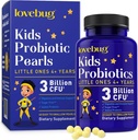 Produksi LOVEBUG untuk Anak-Anak - Anak Probiotic Chewables dengan Pregities untuk Diged 4 +, Daily Children 's Gut Health, Constipation, Digetical & Imune Sugar- Free, 60 Soft Plure