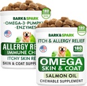 Relief Allergy + Omega 3 for Dogs Bundle - Anti- Itch Skin + Coat Allergy - Omega 3 Fish Oil + EPA & DHA Acid Fatty - Itching & Paw Licking + Joint Health - 360 Chews - Made in USA