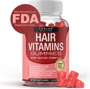 Suplemen Gummin Vitamin untuk Perempuan & Pria - Perkembangan Rambut Vitamin 5000mcg Gummies, Acid Folic, Vitamin C & E, Dukung lebih kuat & tebal Rambut, Skin, Nails, bukan-GMO Vegam untuk, 60 Count