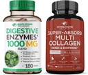 Whyesome Wellness Digetical Enzymes 1000MG Plus Pregnant & Progories Suplement + Super- Absorb Multi Collagen Pill (Type I III V X) Organic Herbs dan Bioperine Bundle