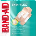 Band- Aid Brand Skin- Flex Adhesive Bandages for First Aid & Wound Care of Minor Cuts, Scrapes & Burns, Fleksible Sterile Bandages Great for Fingers, Hands & Klees, Asported Size, 60 ct