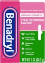 Benadryl Asli Itch Menghentikan Anti- Itch Cream, Diphenhydramine HCl Topical Analgesic & Zinc Acetate Skin Protectant, Bantuan dari Most Outdoor Itches, 1 oz (Paket 6)