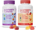 SmartyPants Toddler and Kids Multivitamin Gummies Bundle: Omega 3 Fish Oil (EPA / DHA), Vitamin D3, C, Vitamin B12, B6, A, K & Zinc, Biotin, Gluten Free, Three Fruit Flavors (30 Hari Supply)