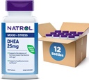 Natrol Mood & Stress DHEA 25mg dengan Calcium, Tambahan Dieter untuk Keseimbangan Tingkat Hormone Tertentu dan Dukungan Mood, 180 Tablet, 180 Hari Supply (Paket 12)