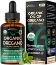 USDA Oil Organik Oregano - Liquid Drops with Vitamin E - Made in USA - Suplement for Ammune Support, Diffolent Health & Antioksidant - Non-GMO, Natural, Vegan - Seperti Pil, Kapsul, Softgels 1 oz