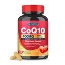 DRFOSTER CoQ10 400 mg-High Absorpsi Koenzim Q10 Suplemen dengan PQQ, Shilajit & Vitamin E, Antioksidant Kuat untuk Kesehatan Hati & Otak dan Energi Produksi 120 Veggie Capsules